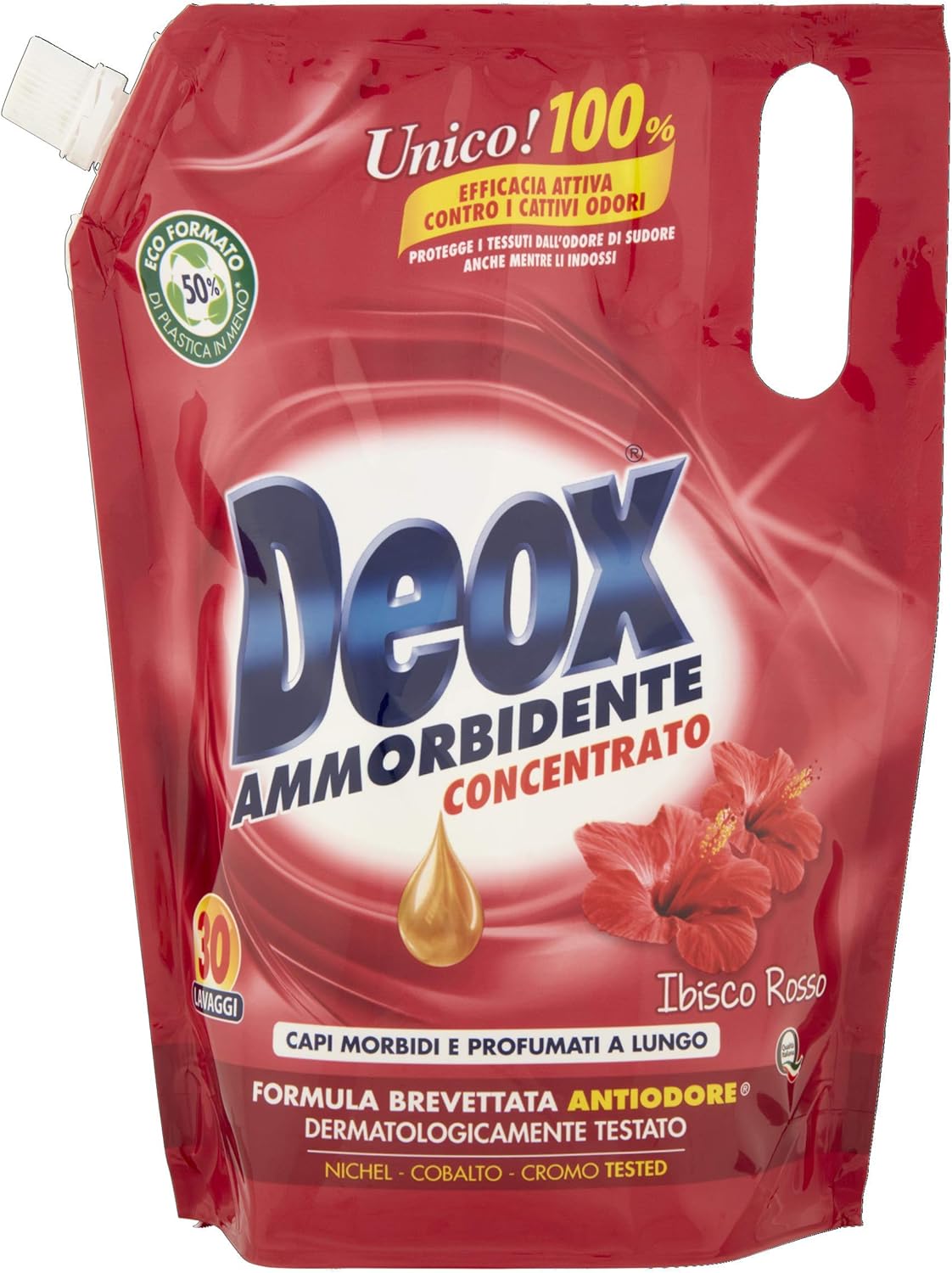 Deox Ammorbidente Concentrato - Ibisco Rosso 30Lav - Ecoformato - 750 Ml