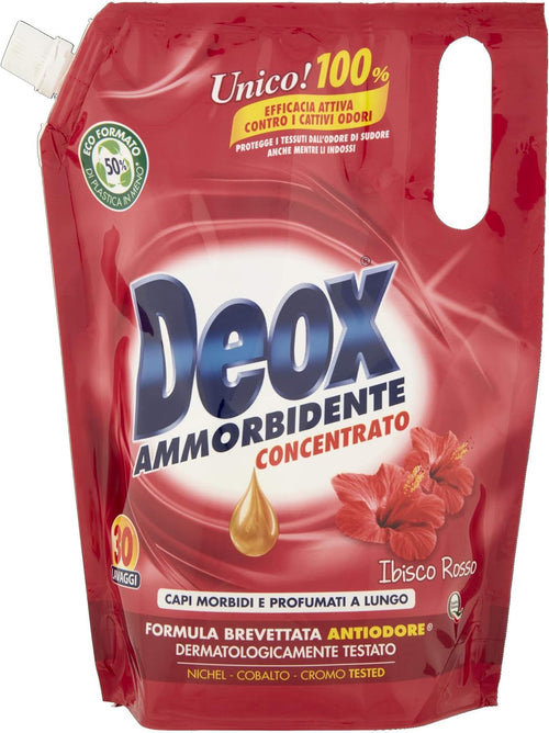 Deox Ammorbidente Concentrato - Ibisco Rosso 30Lav - Ecoformato - 750 Ml