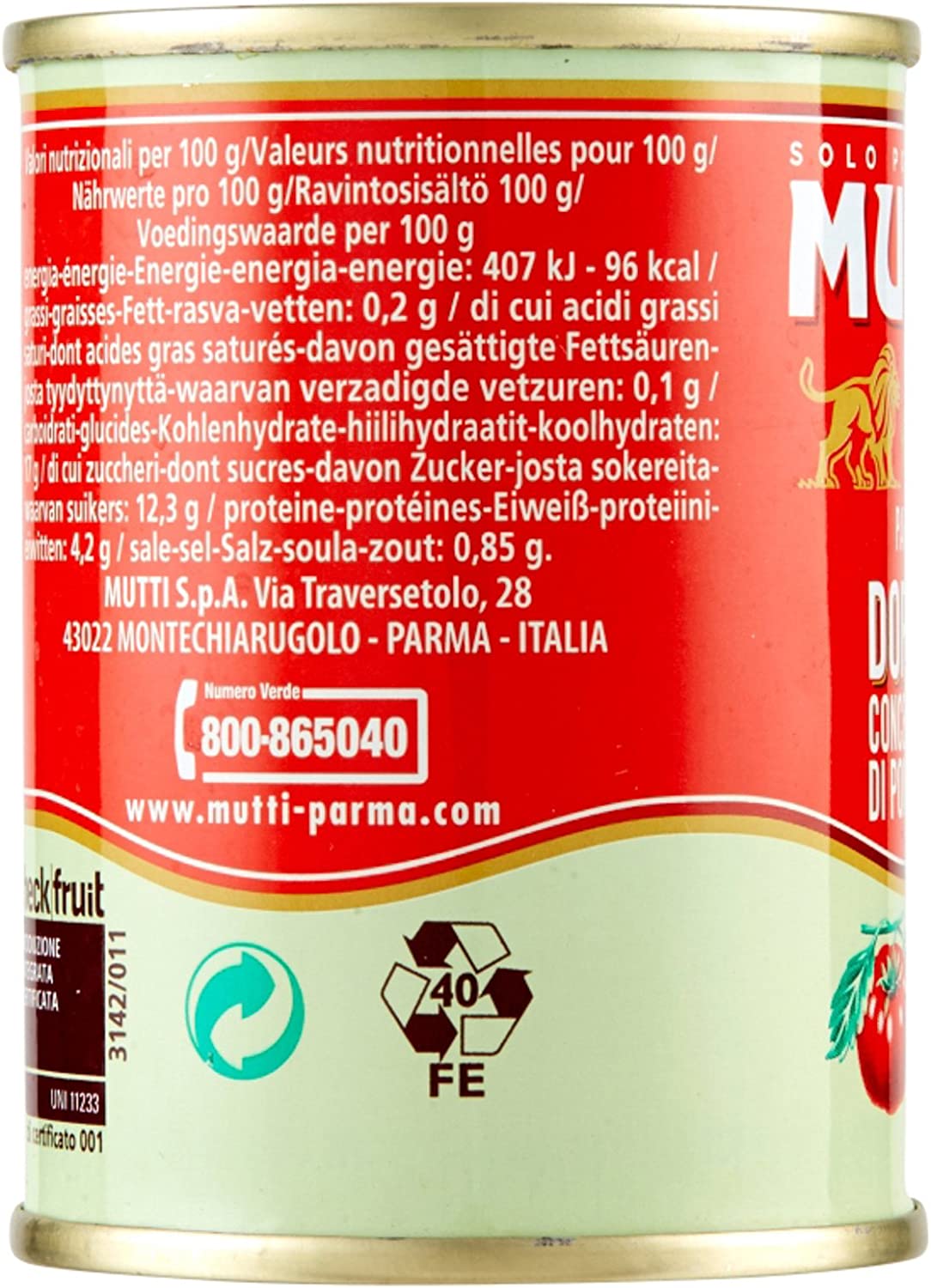 Mutti Doppio Concentrato di Pomodoro, 140g