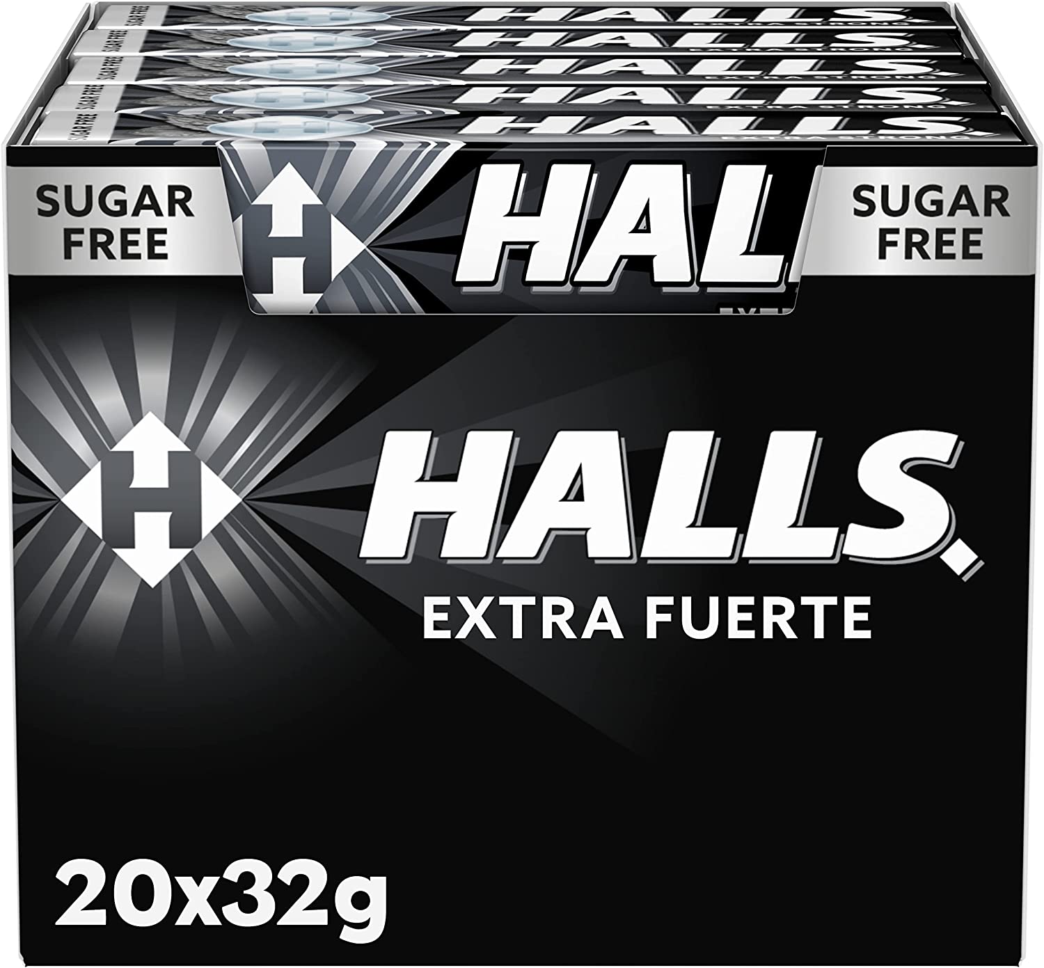 Halls Caramelle alla menta Extrastrong senza Zucchero - confezione 20x32g