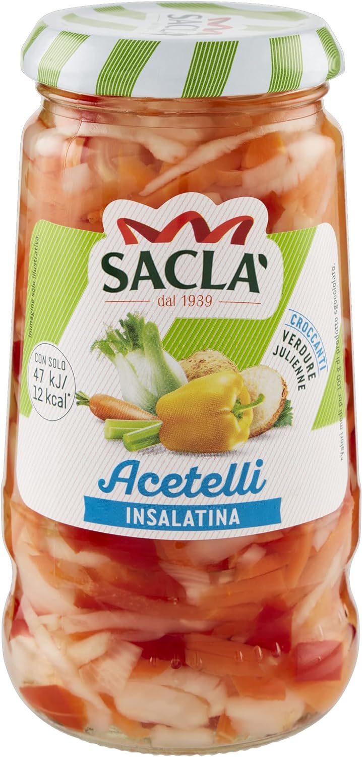 Saclà, Acetelli, Insalatina, Ideale per Aperitivo, Antipasti e Contorni, Vaso Vetro, 290g (150g sgocciolato)