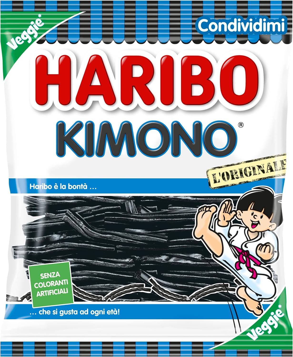 Haribo Kimono, Caramelle Gommose, Gusto Liquirizia, Ideali Per Feste E Dolci Momenti Di Relax - 175gr