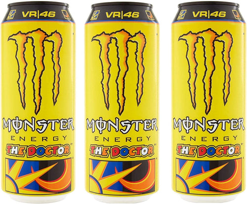 Monster Energy Drink 500 ml (MONSTER ENERGY DRINK THE DOCTOR VR46, 3 Lattine da 500 ml)
