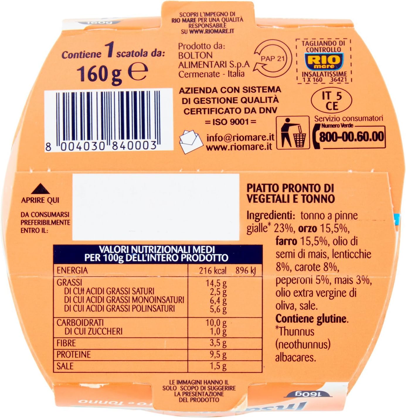 Rio Mare Insalatissime Orzo, Farro e Tonno, 160g