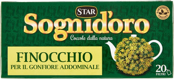 Sogni d'oro Tisana Finocchio, 20 Filtri, solo ingredienti naturali, miscela esclusiva di gusto e benessere. Ottima in qualsiasi momento della giornata.