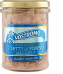 Nostromo - Filetti di Tonno al Naturale, Qualità Superiore, Lavorati a Mano, 1 Vasetto in Vetro da 180 gr