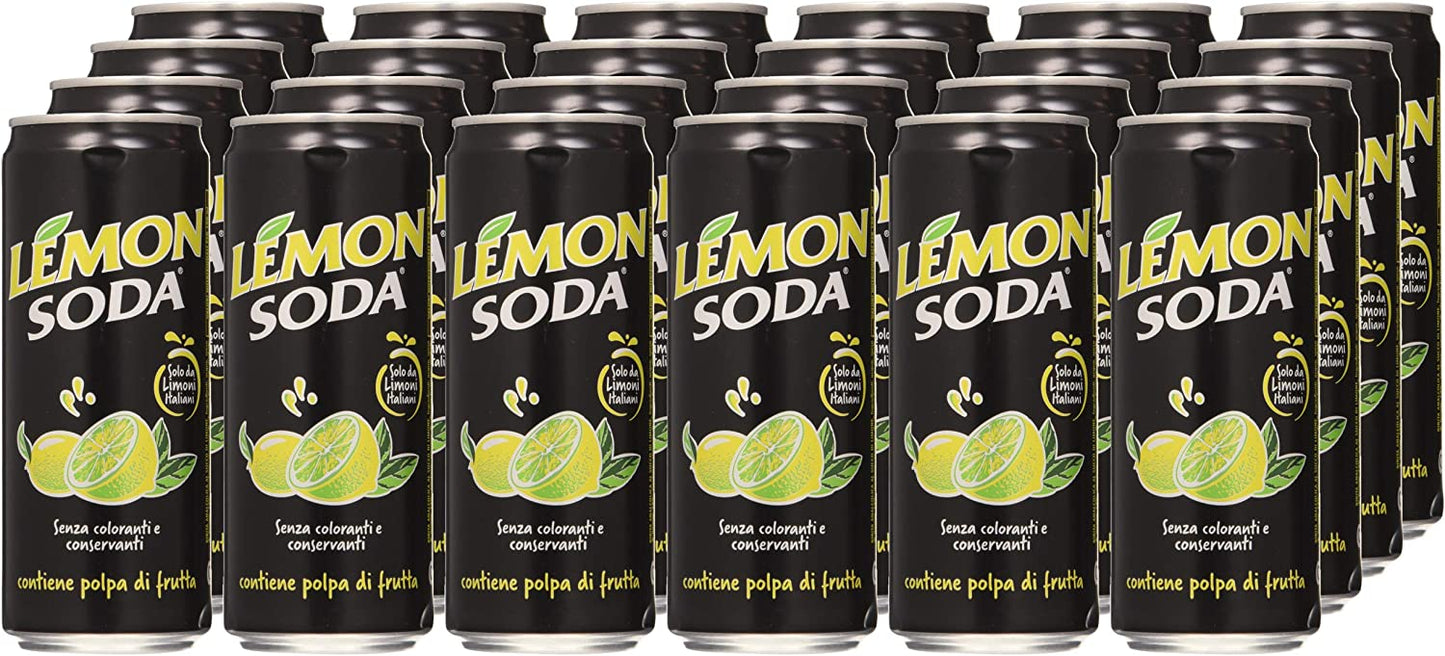 Lemon Soda Set 24 Lemonsoda lattina 33cl Bevanda analcolica per Feste, Multicolore, Unica