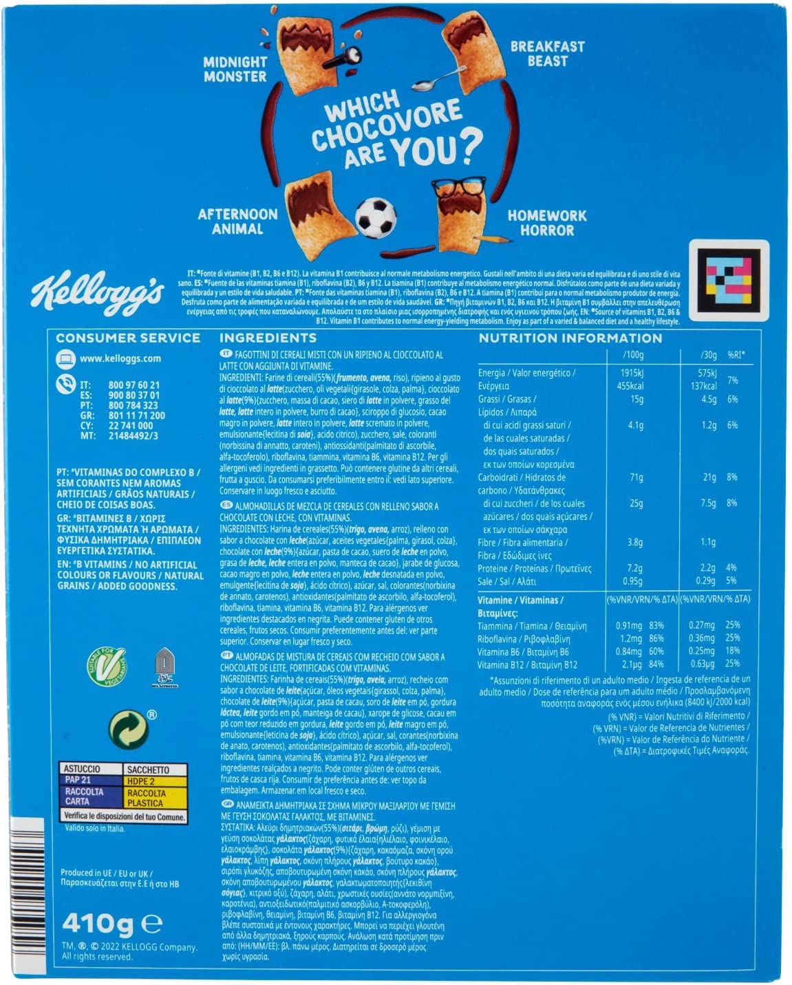 Kellogg's Choco Krave Cerali, Cioccolato al Latte, 410g