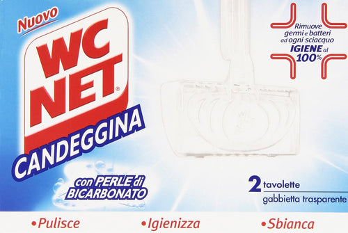 WC Net - Candeggina, con Perle di Bicarbonato - 4 confezioni da 2 pezzi da 40 g [8 pezzi, 320 g]