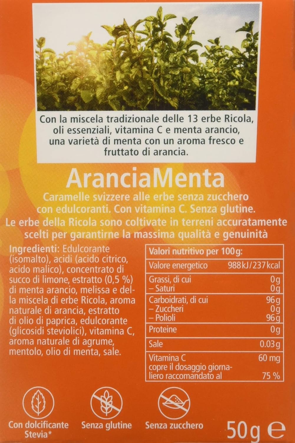 Astuccio Arancia Menta - Pacco da 20 x 50 g