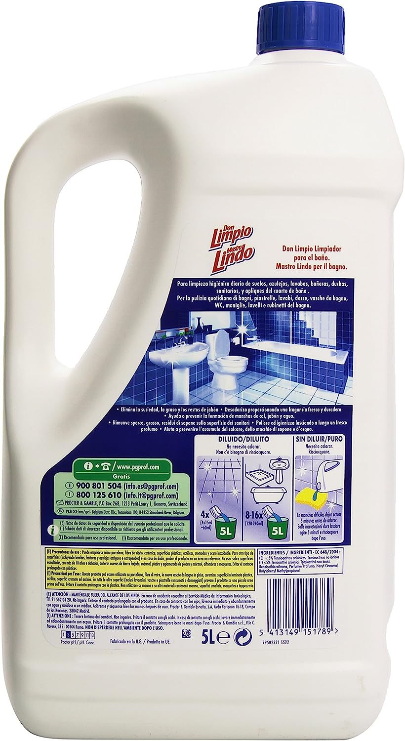 Mr Proper - Detergente Per Il Bagno - Flacone Da 5 Litri