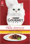 Purina Gourmet Mon Petit Umido Gatto Carni Delicate Anatra, Pollo e Tacchino, 6 buste da 50g