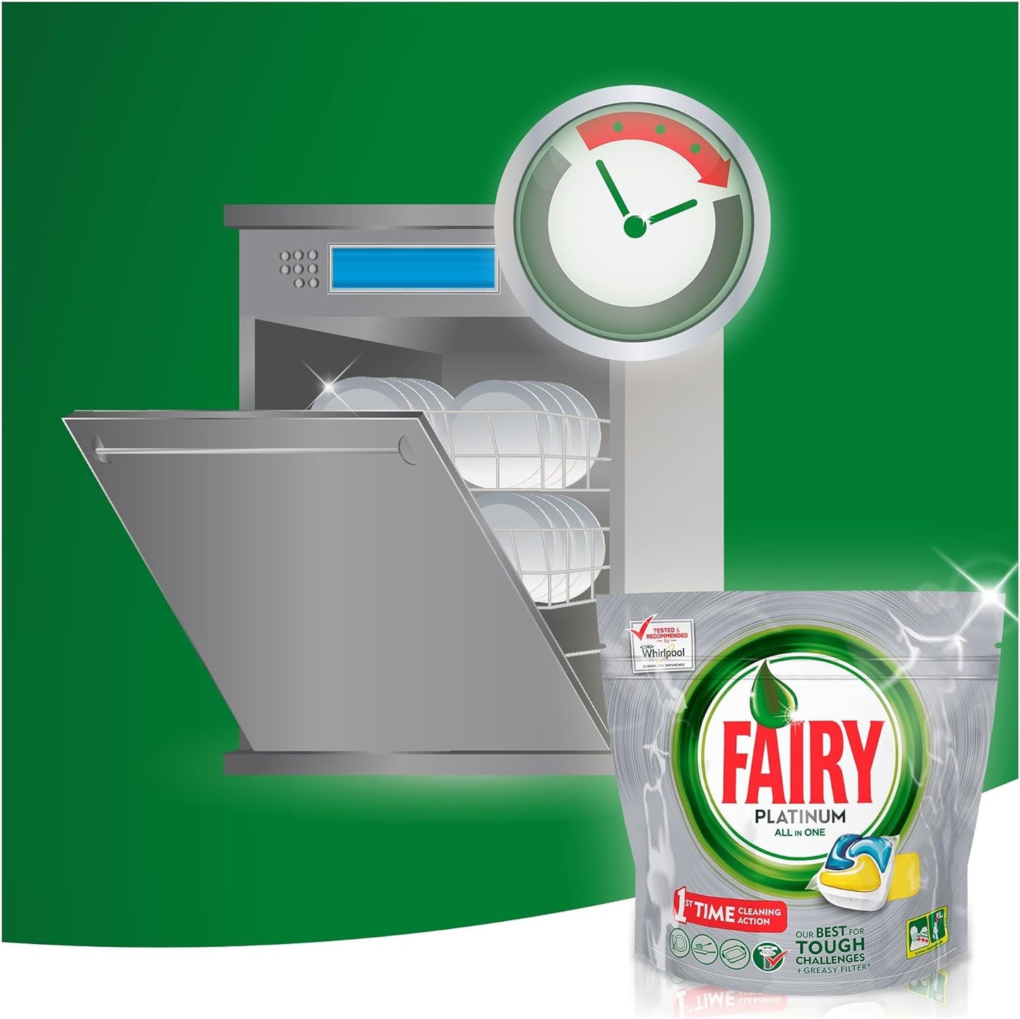 Fairy Platinum 24 Pastiglie per Lavastoviglie, Detersivo in Confezione da 24 Caps