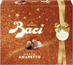 BACI PERUGINA Gusto Amaretto Cioccolatini Fondenti ripieni al Gianduia e gusto di Biscotto Amaretto, Scatola Regalo Natale 200g