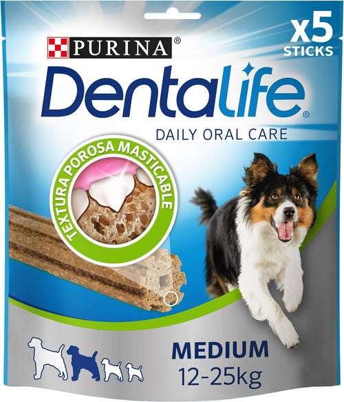 Purina Dentalife Cane Snack per l'Igiene Orale, Taglia Medium, 5 Confezioni da 115 g Ciascuna