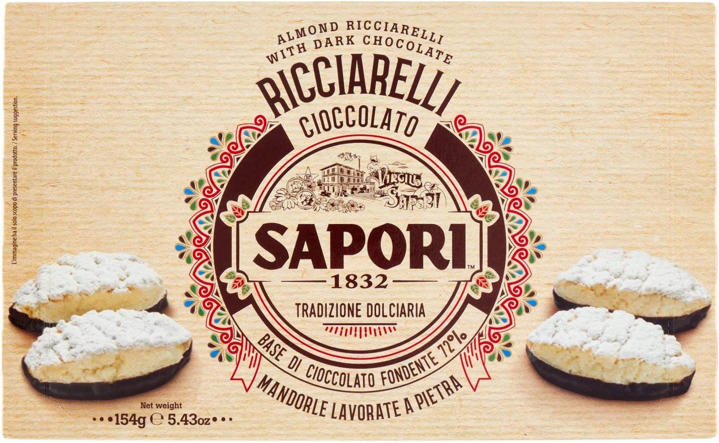 Sapori Ricciarelli Base Cioccolato, 154g