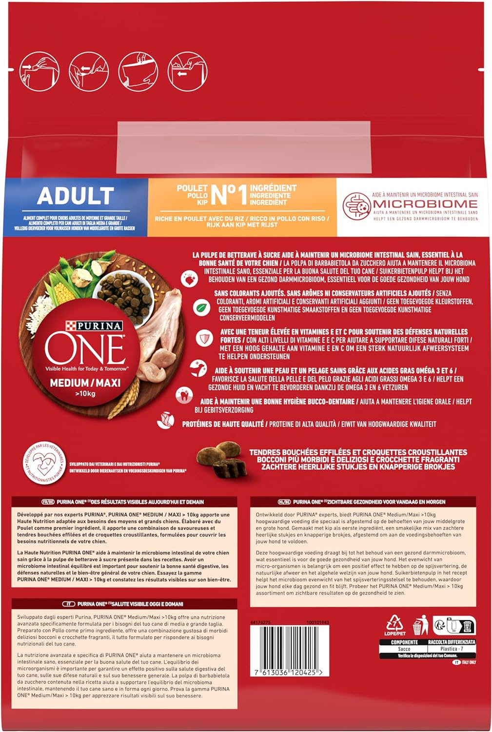 Purina One Cane Crocchette Pollo con Riso, 2.5kg