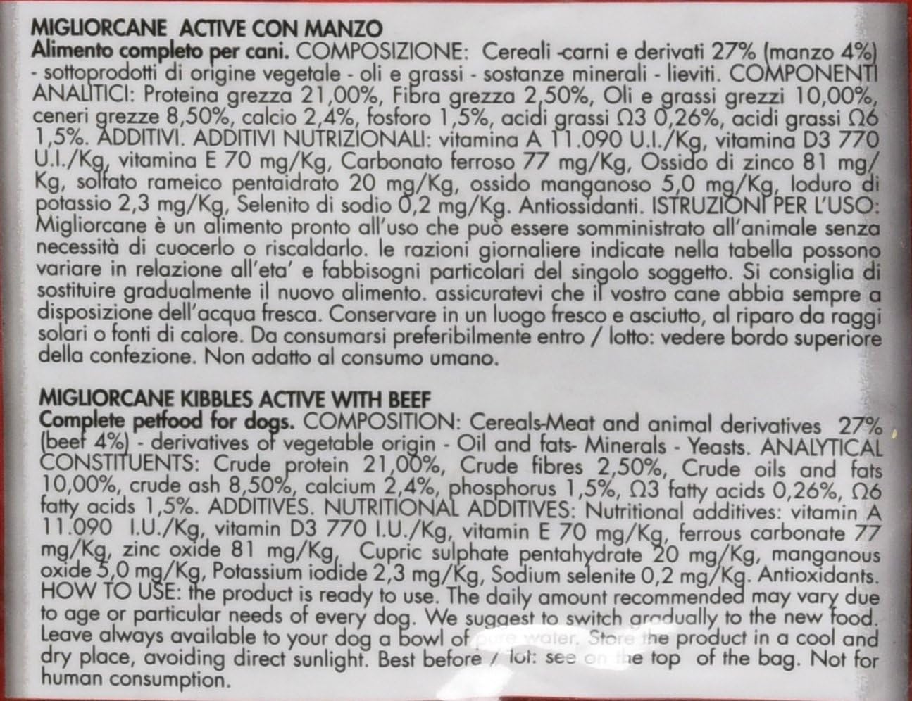 Miglior Cane Active, Manzo - 4 kg