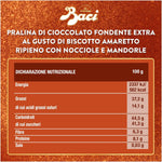 BACI PERUGINA Gusto Amaretto Cioccolatini Fondenti ripieni al Gianduia e gusto di Biscotto Amaretto, Scatola 150g