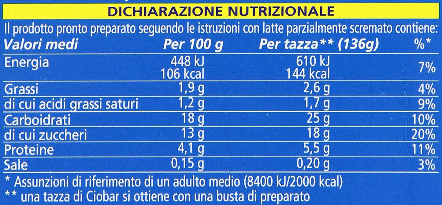 Ciobar -Denso e Cremoso, Gusto Cioccolato Bianco, Confezione da 5.21 g