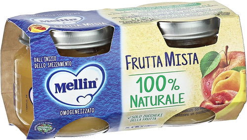 Mellin Omogeneizzato Di Frutta Mista, Naturale, 100 g, Confezione da 24