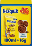 NESQUIK Box Merenda Nesquik Pronto da Bere Latte e Cacao, 14 confezioni contententi 1 Brick da 180ml e 3 frollini Magretti Galbusera da 16g ciascuna