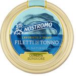 Nostromo - Filetti di Tonno al Naturale, Qualità Superiore, Lavorati a Mano, 1 Vasetto in Vetro da 180 gr