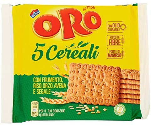 Oro Saiwa - 5 Cereali, Biscotti Con Farina Integrale Di Frumento - 400 G 72 Biscotti