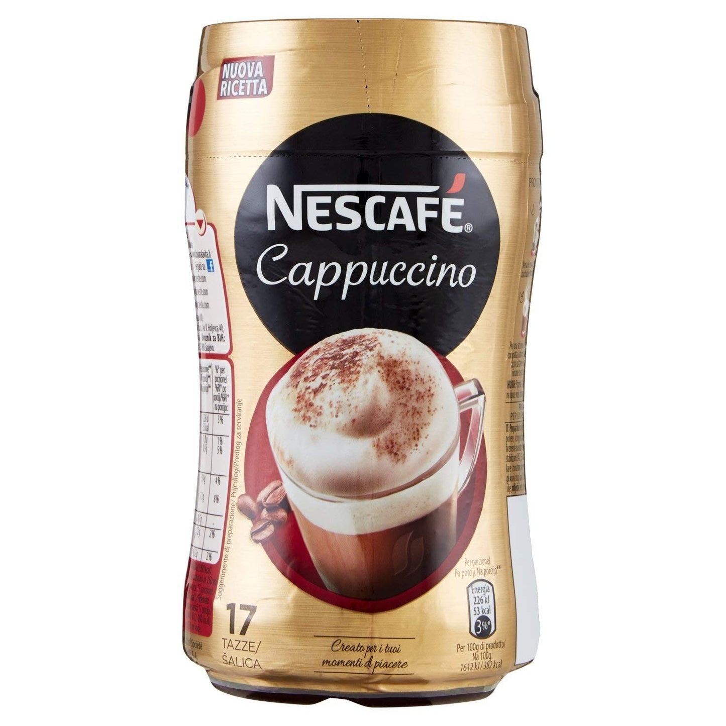 Nescafé - Cappuccino, Preparato Solubile in Polvere con Caffè e Latte - 3 confezioni da 18 tazze [54 tazze, 750 g]
