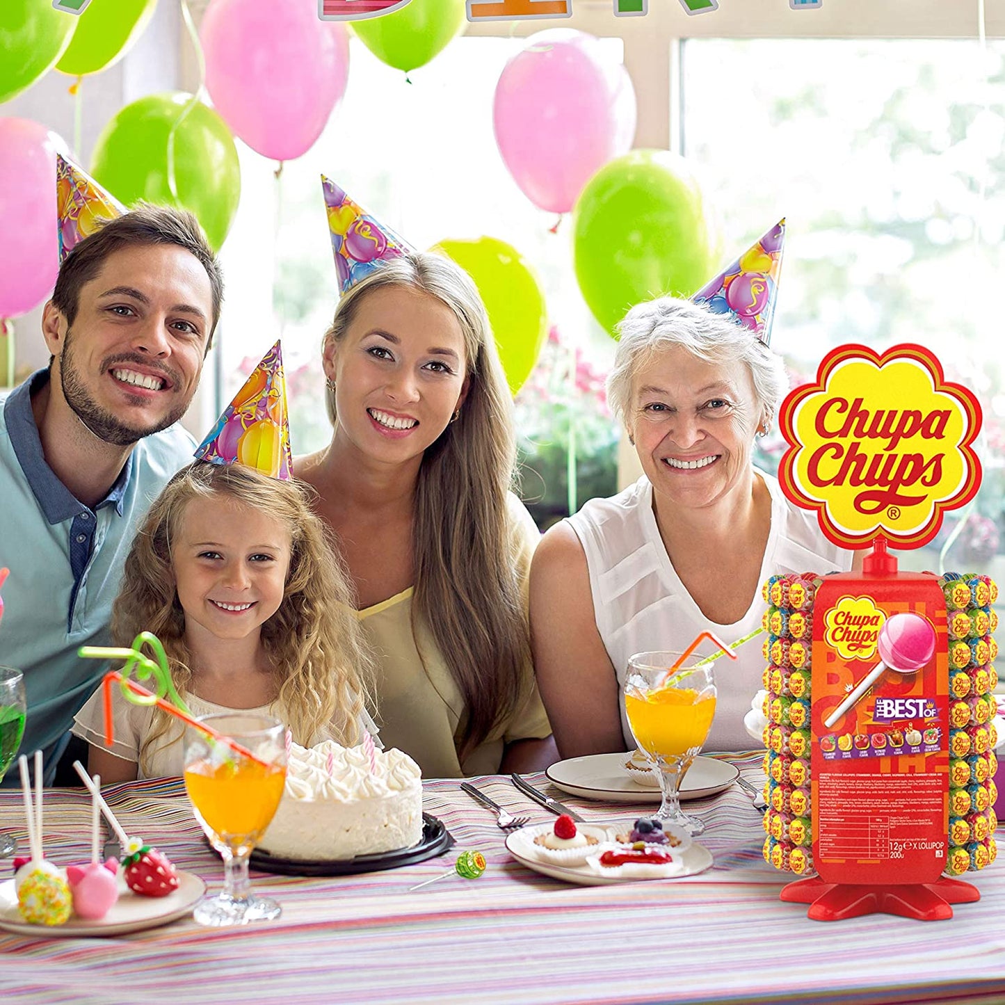 Chupa Chups Ruota Lecca Lecca, Lollipop Gusti Assortiti, Ottima da Condividere, Idea Regalo Natale, 200 Lollipop Monopezzo