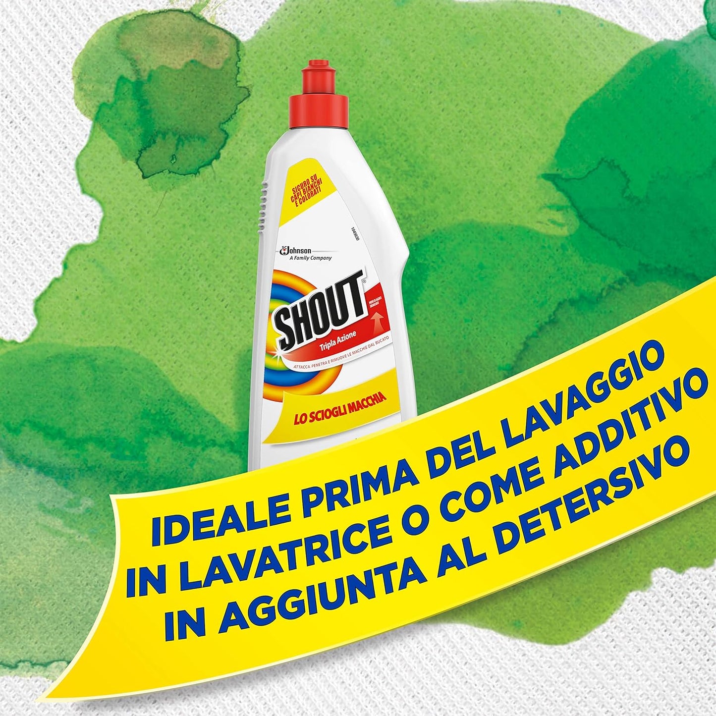 Shout Scioglimacchia Liquido, Smacchiatore Bucato, Tripla Azione, Sicuro su Capi Bianchi e Colorati, 1 Confezione da 500 ml