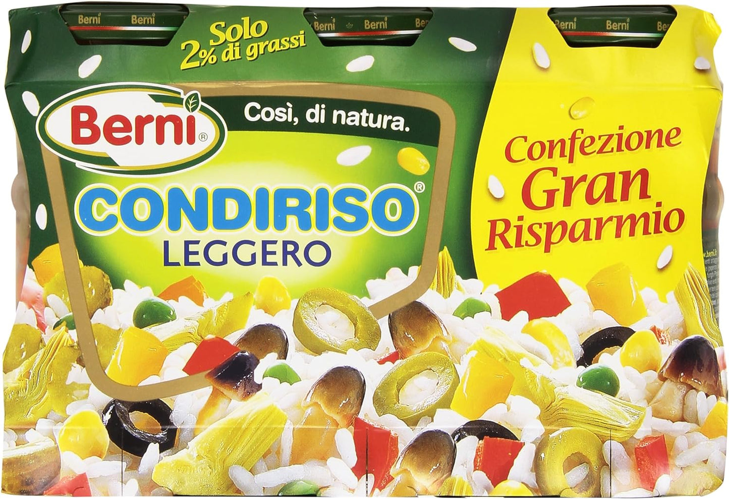 Condiriso - Leggero, in Vasetti da 300g, Peso Totale Sgocciolato 540g - 3 Vasetti