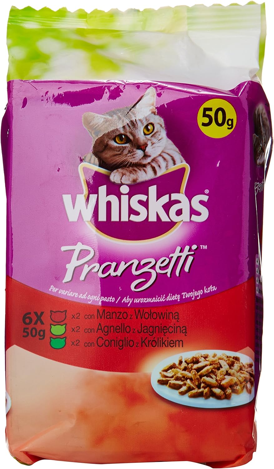 Whiskas Pranzetti Carni Miste, 6 x 50g