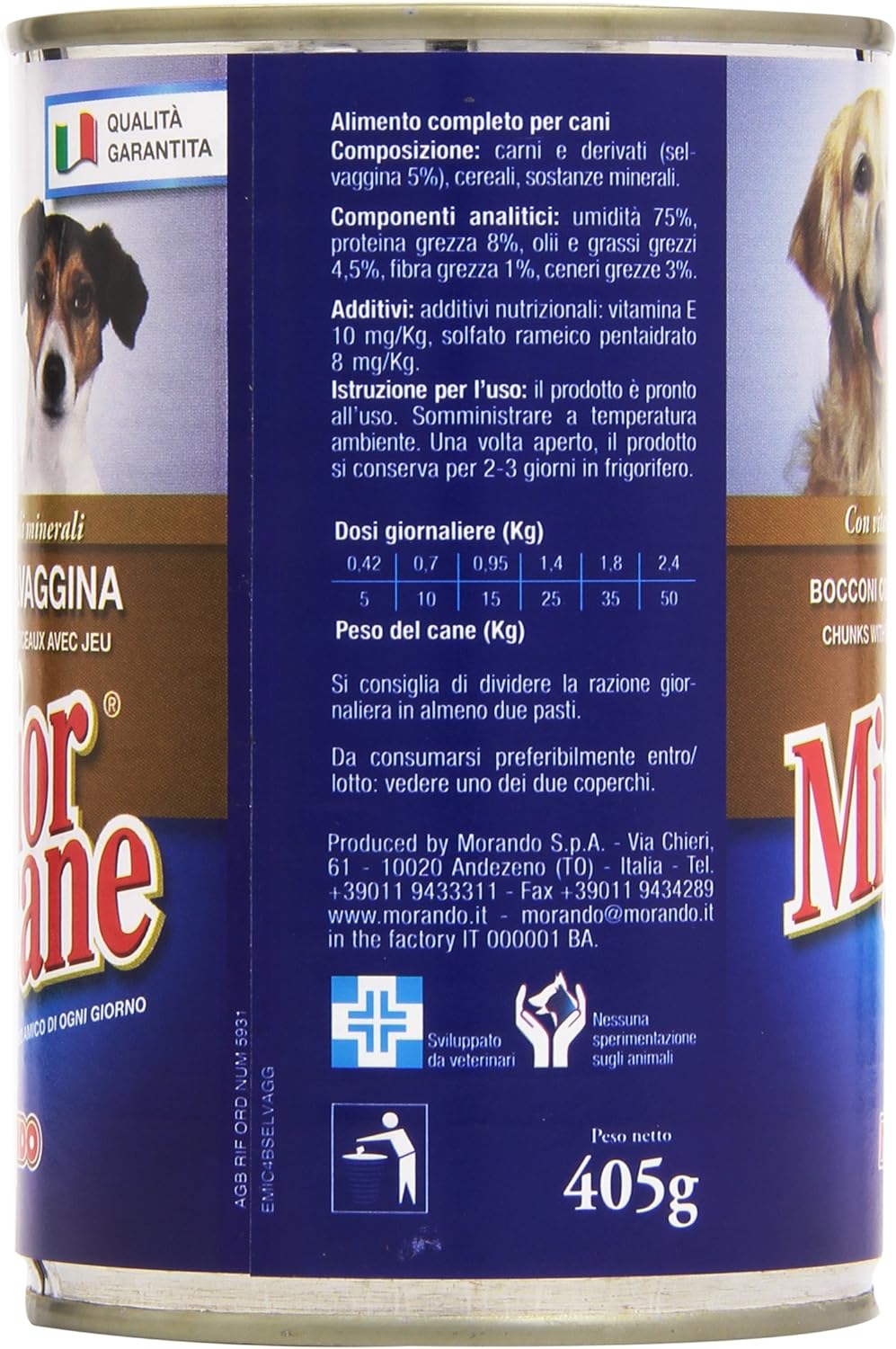 Migliorcane Alimento per Cani Bocconi con Selvaggina - 405 gr