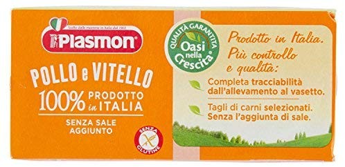 Plasmon - Oasi nella crescita, Pollo e Vitello, Delicato e cremoso omogeneizzato con carne e cereale - 160 g