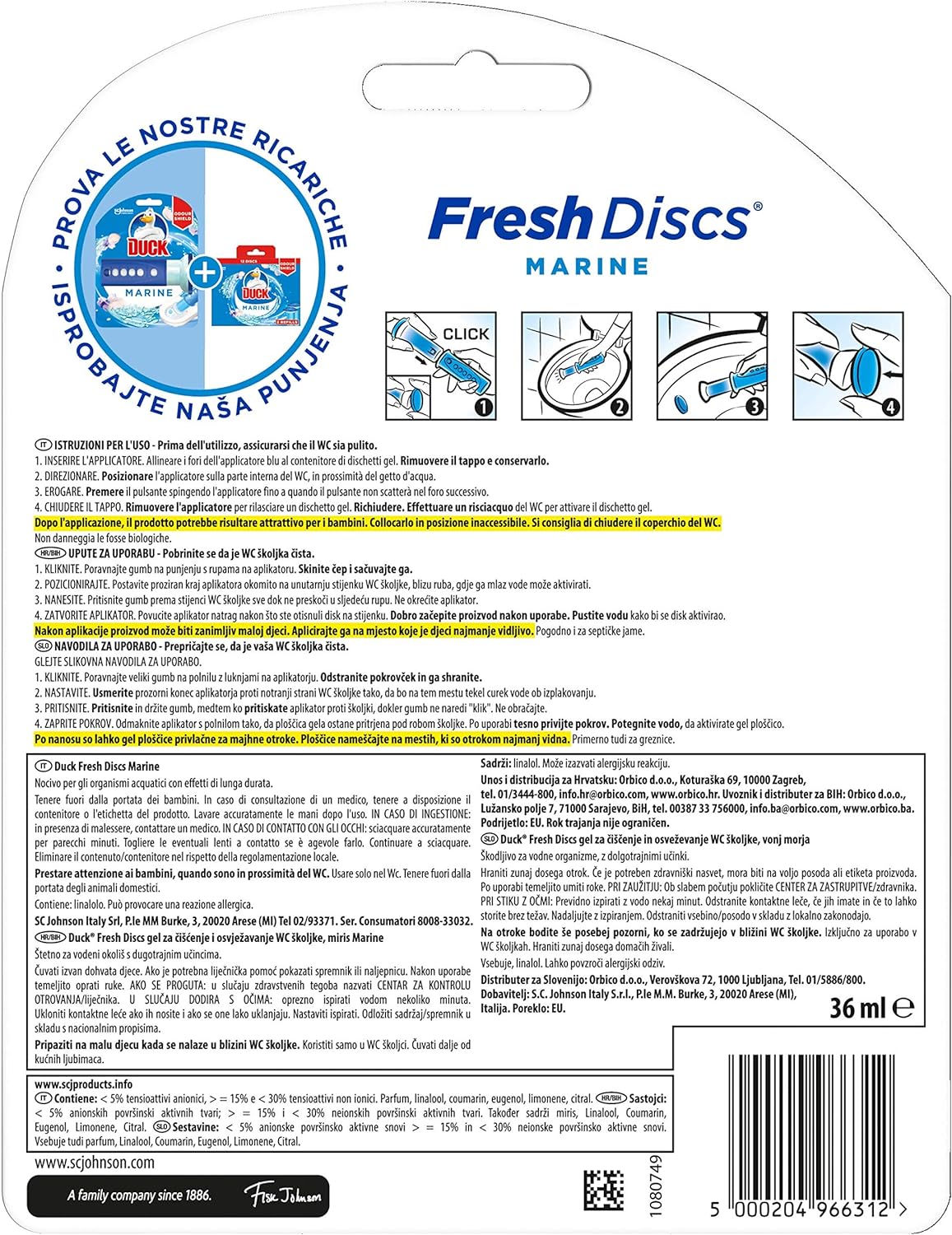 Duck Gel Discs per WC - 36 ml