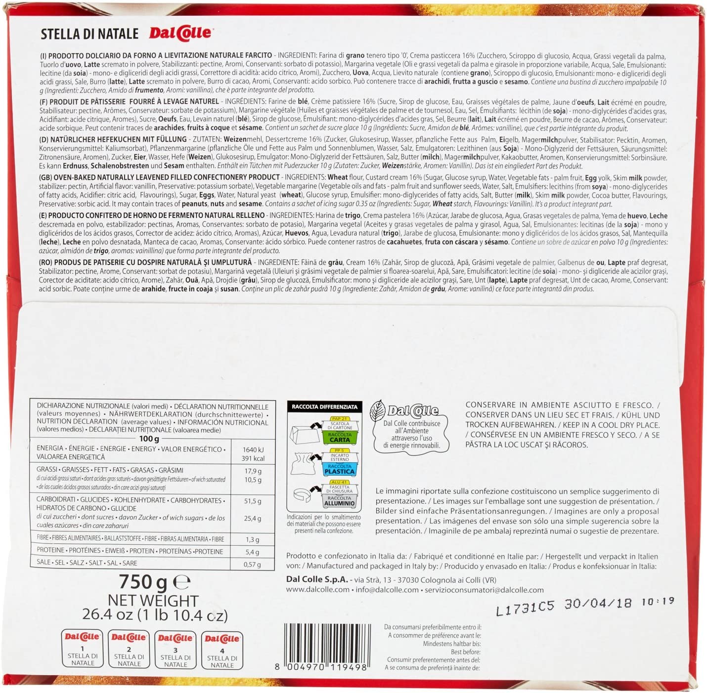 Dal Colle Stella Di Natale Gr.750