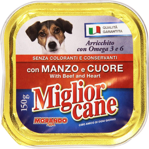 MigliorCane Vaschetta Manzo/Cuore 150 g