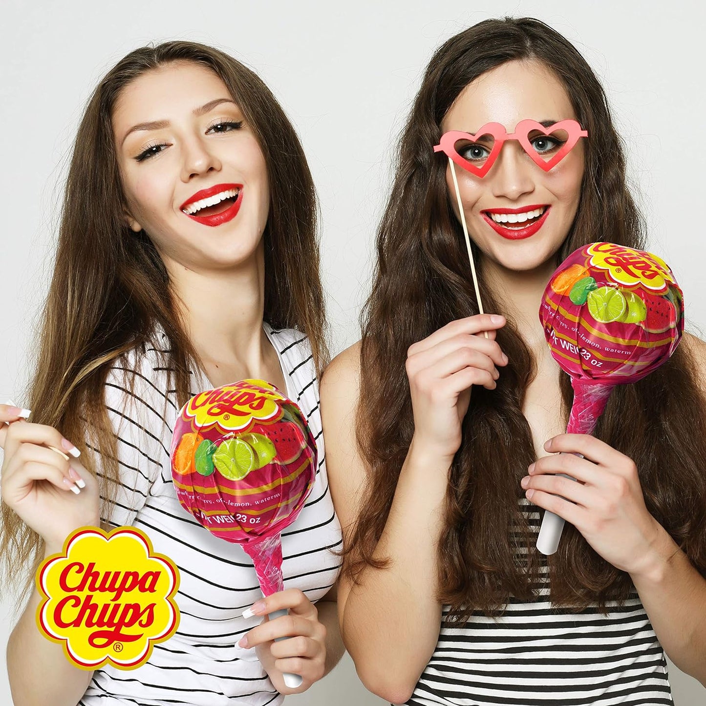 Chupa Chups Lecca Lecca Mega Gigante, Contenente 10 Lollipop Gusti Assortiti Fragola, Arancia, Mela, Ciliegia, Anguria, Limone, Ottimo come Idea Regalo, 1 Pezzo