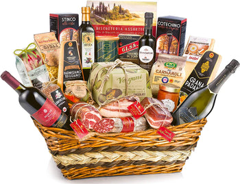 Cesto Regalo Natalizio 'La Ghiotta Dispensa' con Specialità Gastronomiche Selezionate - 24 pezzi