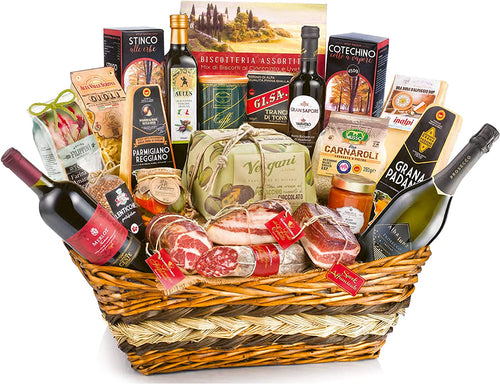 Cesto Regalo Natalizio 'La Ghiotta Dispensa' con Specialità Gastronomiche Selezionate - 24 pezzi