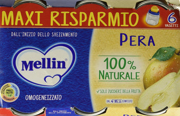 Mellin Omogeneizzato Pera - 6 Pezzi da 100 gr