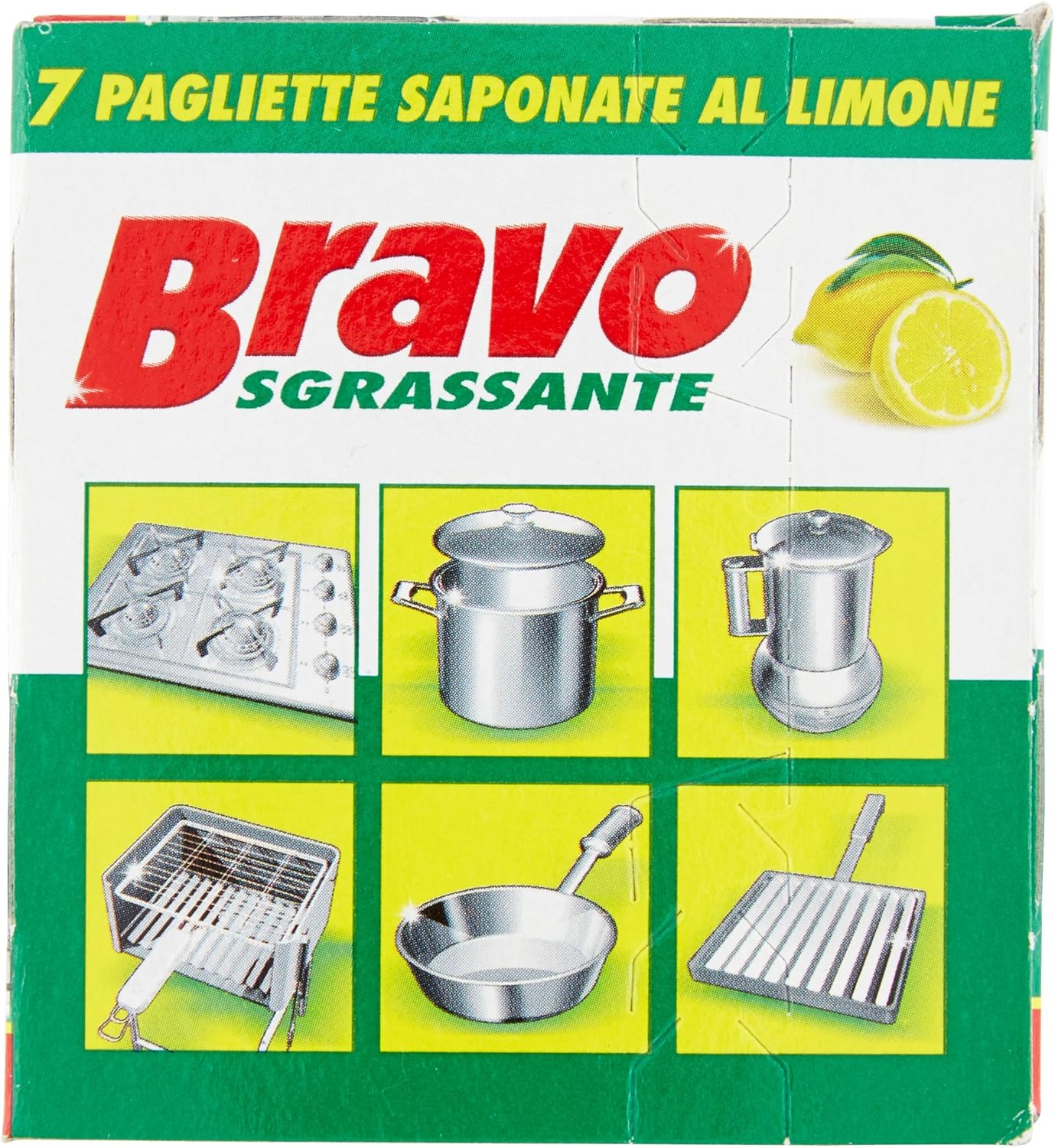 Bravo Pagliette Sgrassante - 1 Pacco da 30 x 7 - Totale: 210 – Raspada