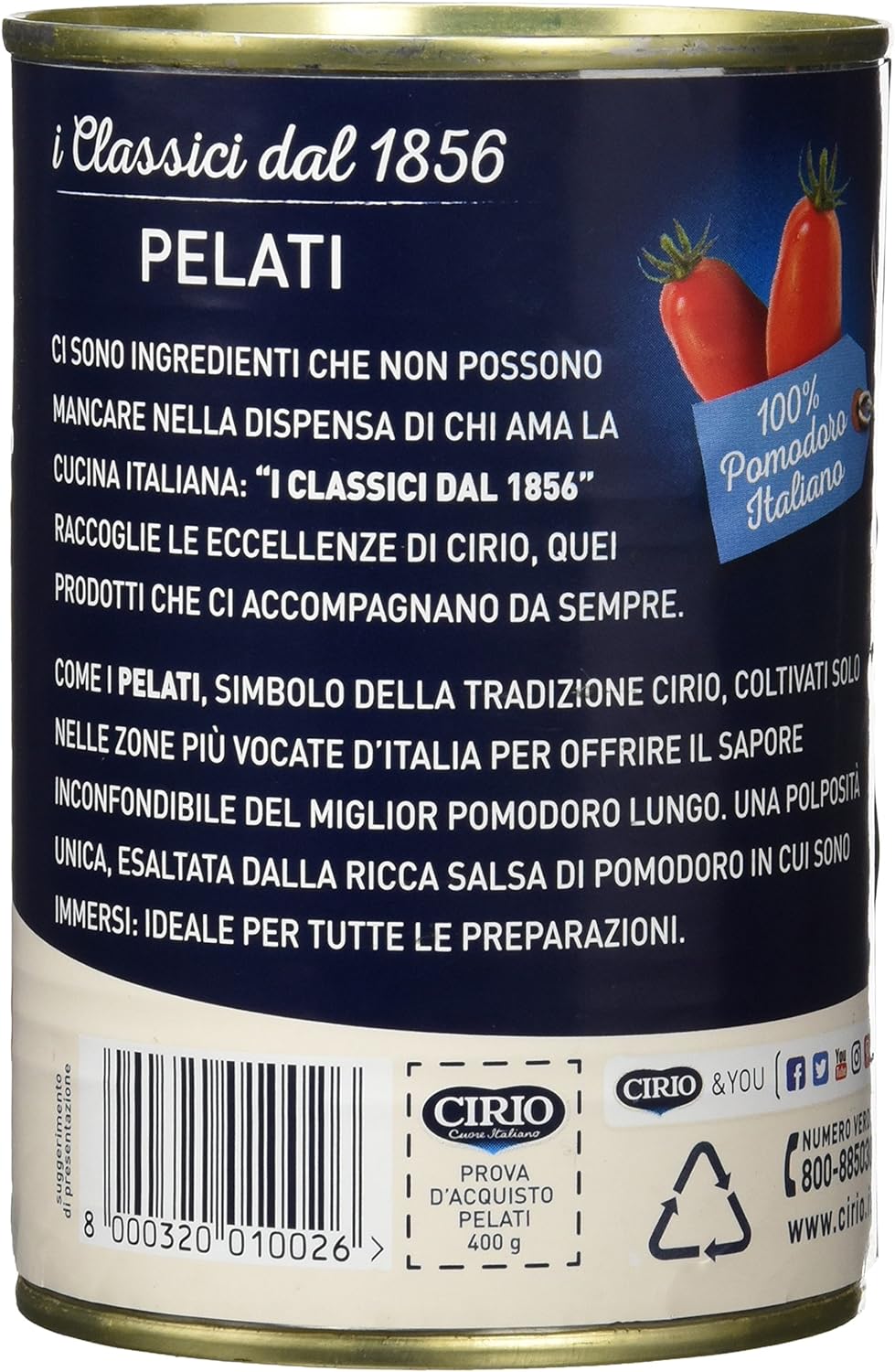 Cirio Cuore Italiano I Pelati, senza Glutine - 400 g