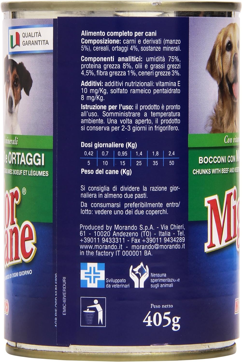 MigliorCane Bocconi Manzo/Ortaggi - 405 Grammi
