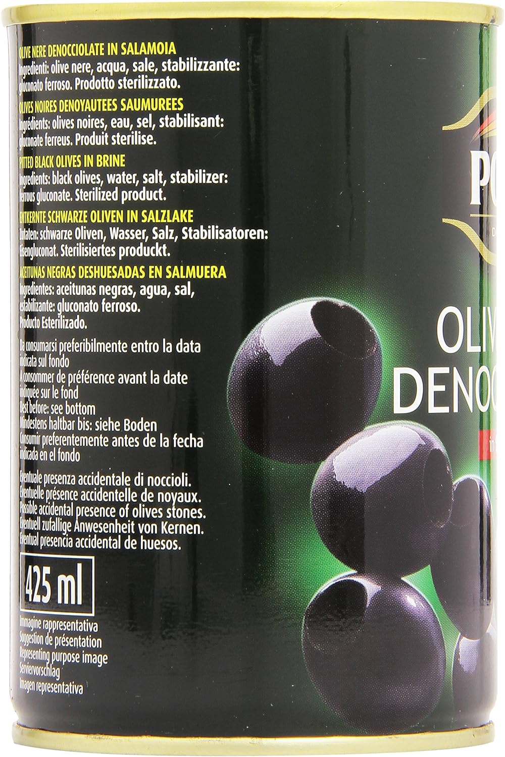 Ponti Olive Nere Denocciolate in Salamoia - 400 gr