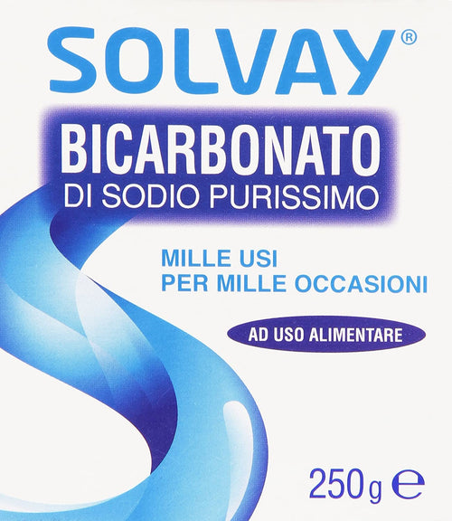 Solvay - Bicarbonato di Sodio, Purissimo, ad uso alimentare - 250 g