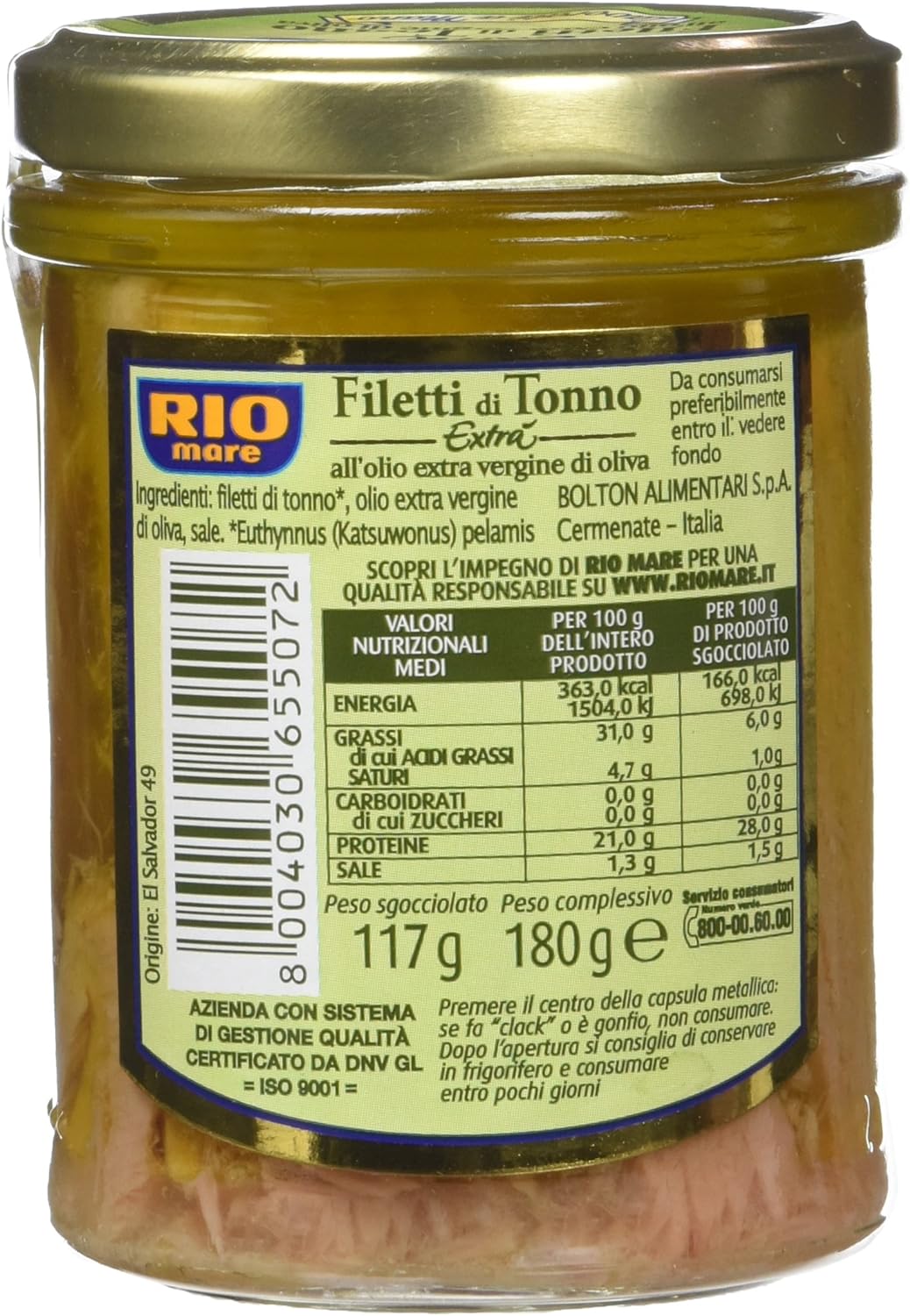 Rio Mare Filetti di Tonno all'Olio Extravergine di Oliva, 180g