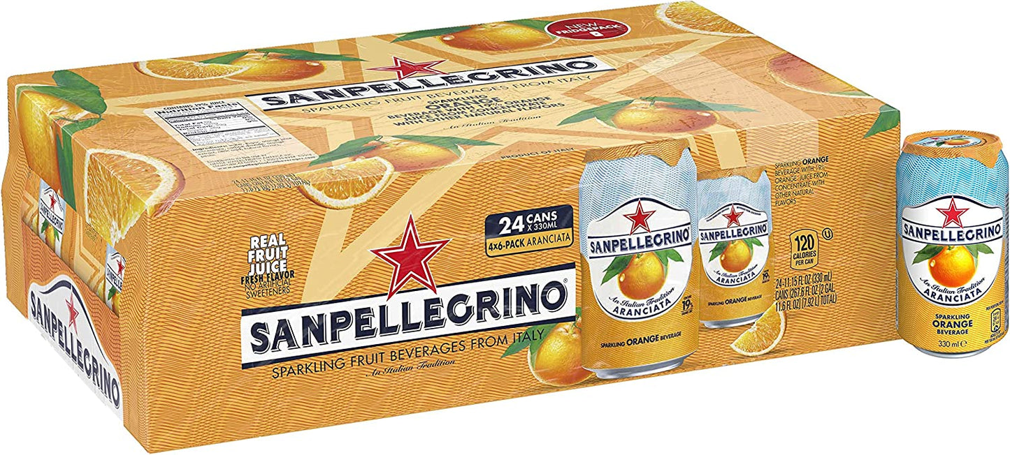 Sanpellegrino Sanpellegrino scintillante frutta bevande, Aranciata/arancione 316,1 gram lattine (24 in totale)