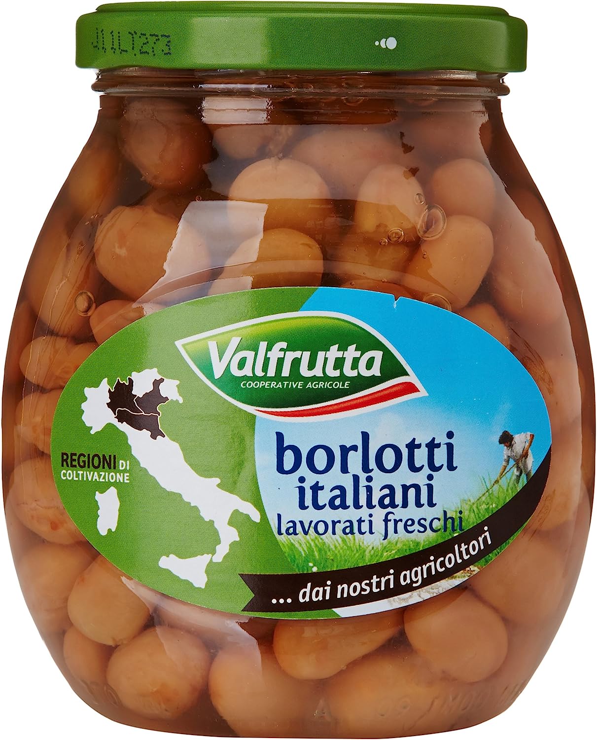 Valfrutta Fagioli Borlotti Italiani, Lavorati Freschi senza Glutine - 360 gr
